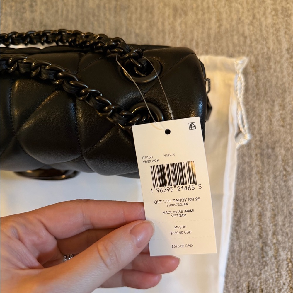 BNWT Black Coach Quilted Tabby 26 - Picture 2 of 8